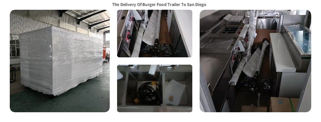 the delivery of burger food trailer in san diego